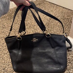 Coach Black Pebbled Leather Shoulder Bag